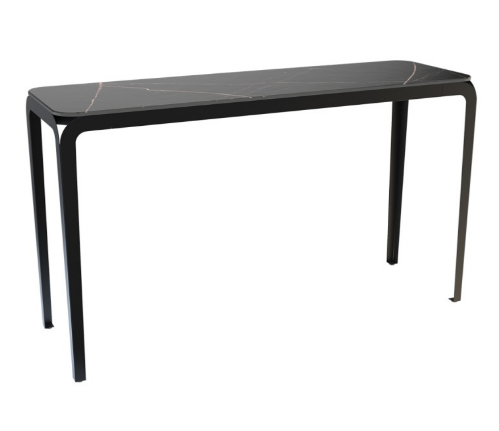 Console d'entrée en céramique marbre design pieds metal - Souffle d'intérieur