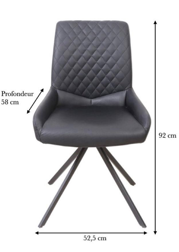 Lola, chaise noir pied métal - SOUFFLE D’INTÉRIEUR