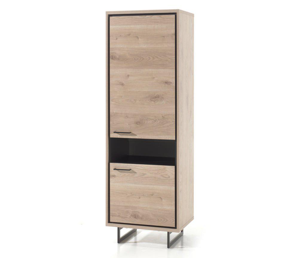 Buffet haut bois clair colonne design pieds métal - SOUFFLE D'INTERIEUR
