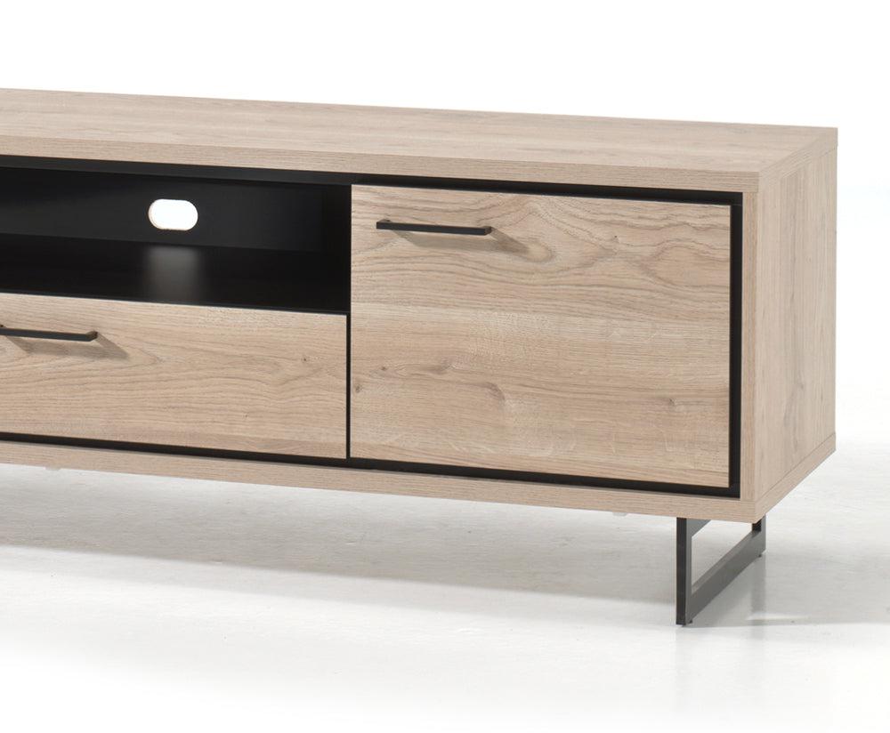 Meuble tv bois clair contemporain design 180cm - Elvi