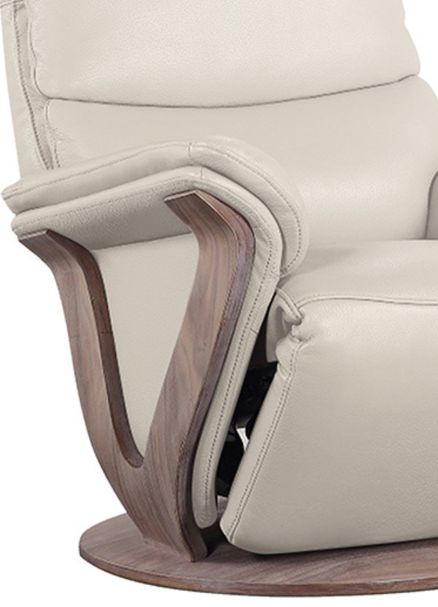 Fauteuil relax moderne electrique cuir beige pvc confortable - Fabienne