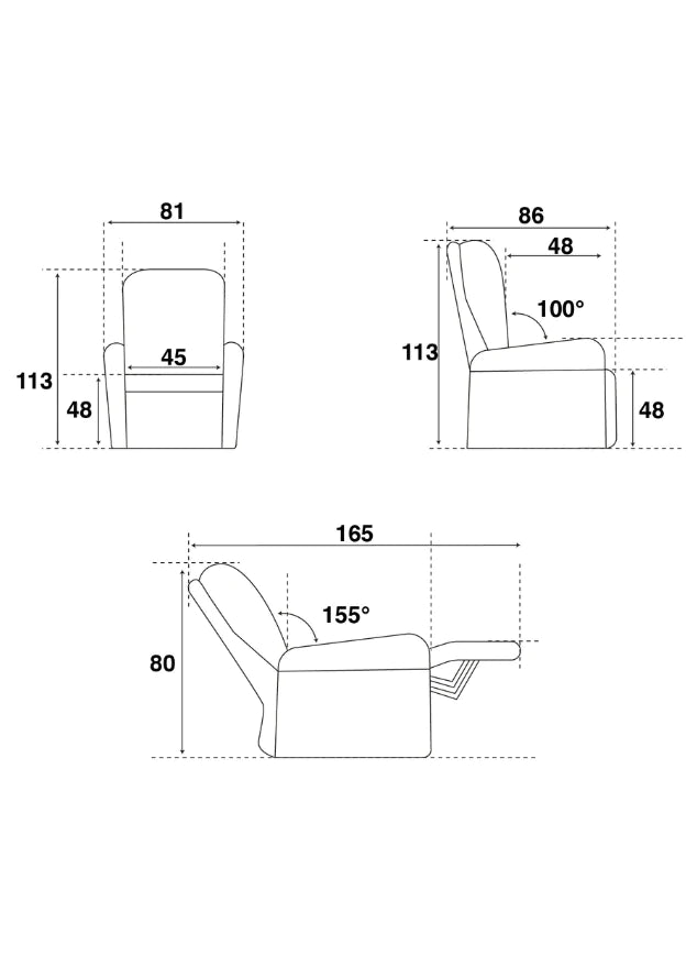 Fauteuil cuir pvc relaxation électrique gris - Fabienne