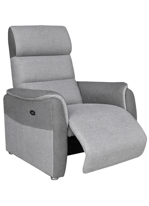 Fauteuil de relaxation électrique tissu gris moderne - Noa