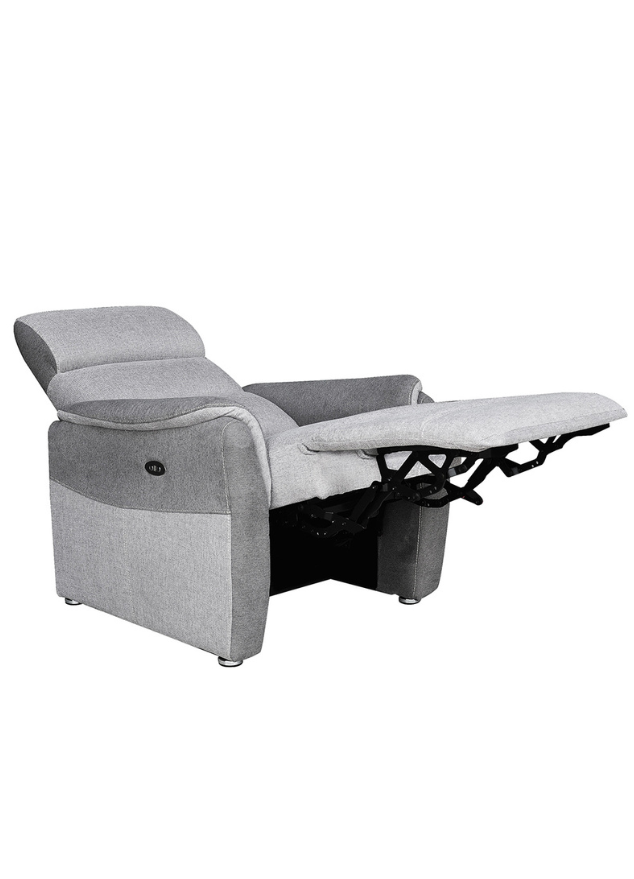 Fauteuil de relaxation électrique tissu gris moderne - Noa