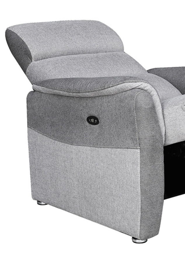 Fauteuil de relaxation électrique tissu gris moderne - Noa