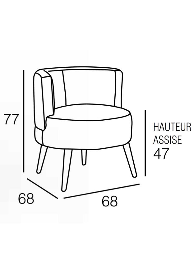 Fauteuil crapaud en tissu gris clair pieds bois - Ray