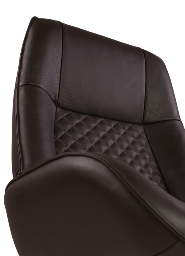 Fauteuil inclinable en cuir brun foncé - Bordy