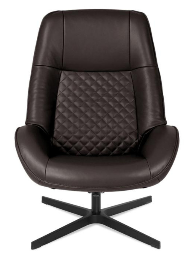 Fauteuil inclinable en cuir brun foncé - Bordy