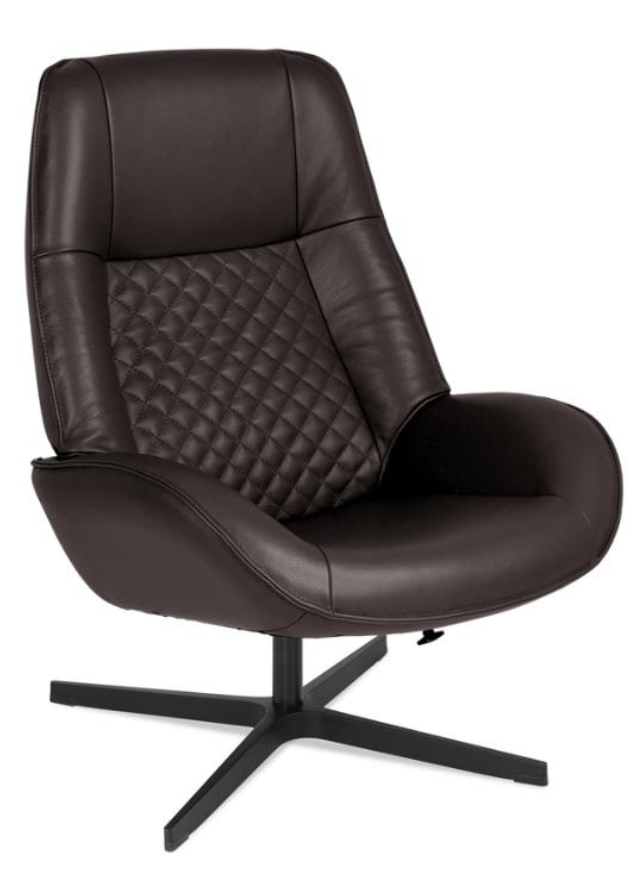 Fauteuil inclinable en cuir brun foncé - Bordy