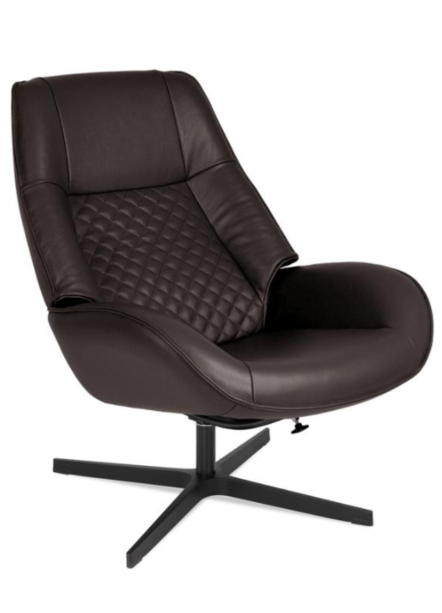 Fauteuil inclinable en cuir brun foncé - Bordy