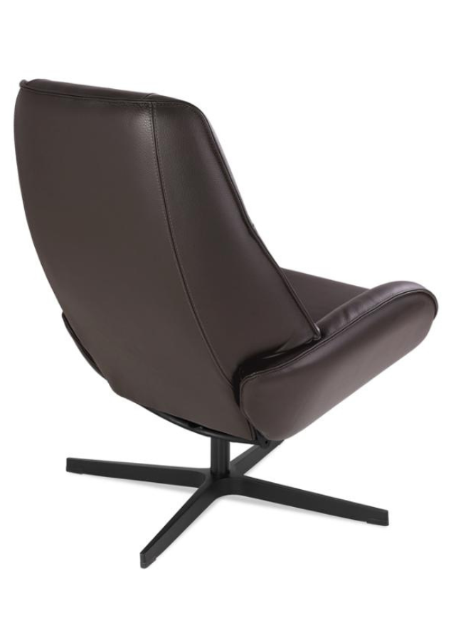 Fauteuil inclinable en cuir brun foncé - Bordy