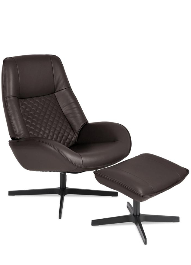 Fauteuil inclinable en cuir brun foncé - Bordy