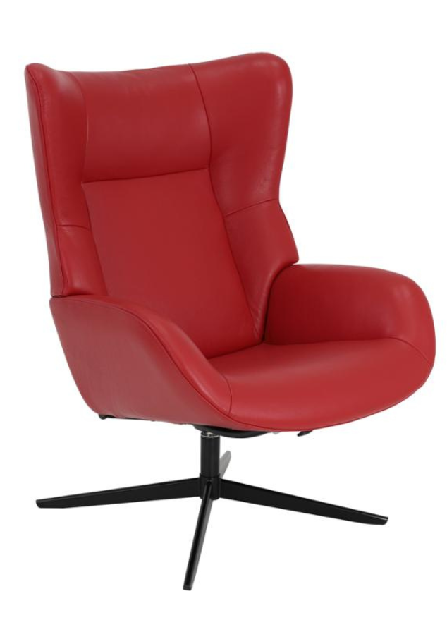 Fauteuil inclinable en cuir rouge design - Faustine