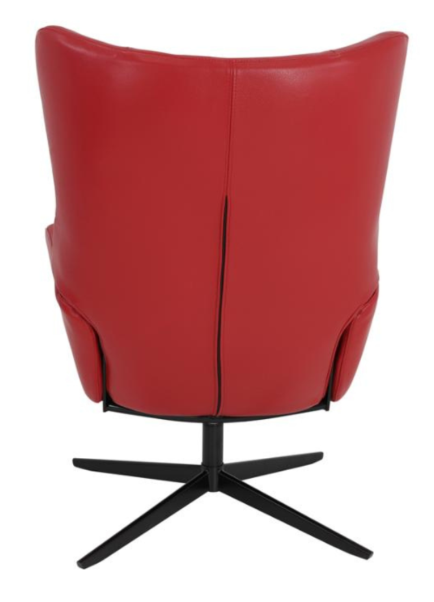 Fauteuil inclinable en cuir rouge design - Faustine