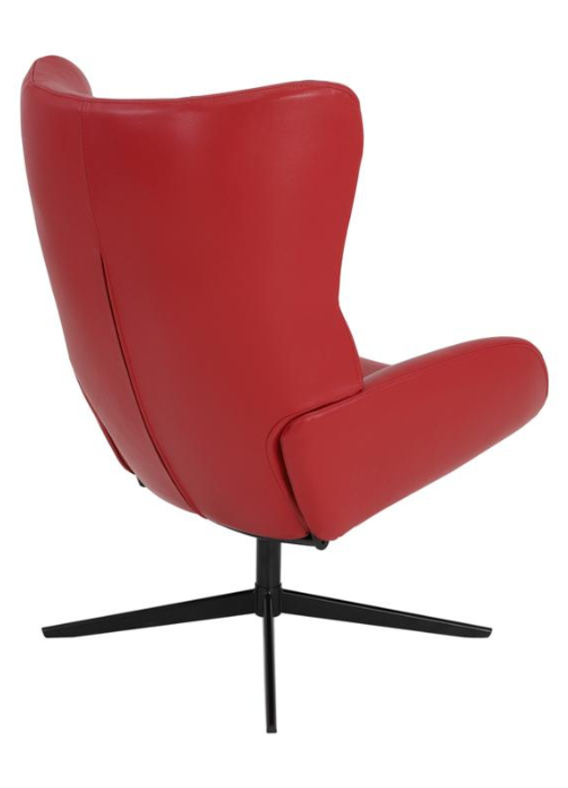 Fauteuil inclinable en cuir rouge design - Faustine