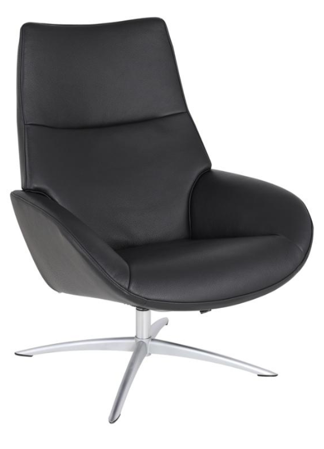 Fauteuil inclinable en cuir noir - Lola