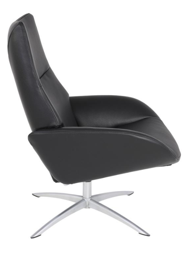 Fauteuil inclinable en cuir noir - Lola