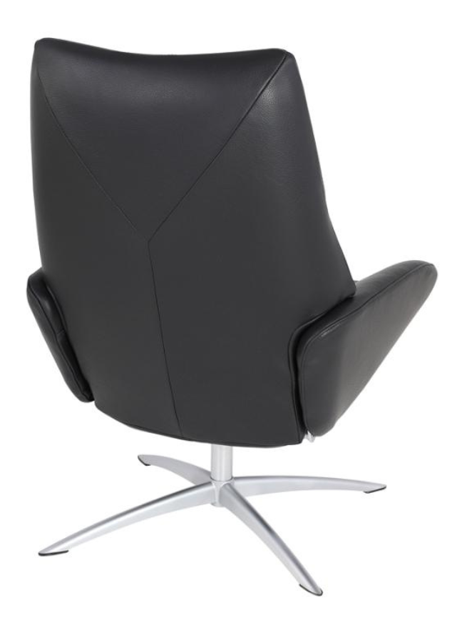 Fauteuil inclinable en cuir noir - Lola