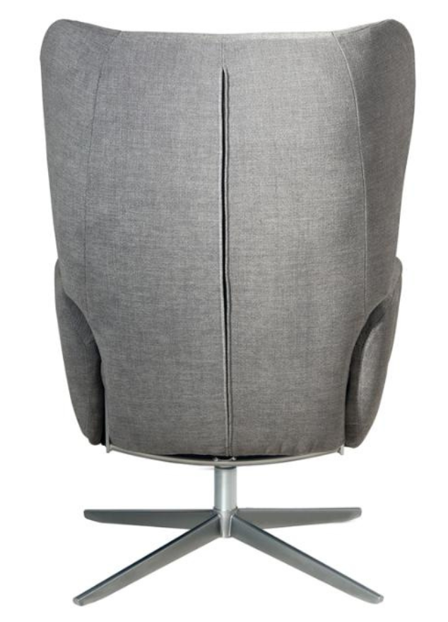 Fauteuil inclinable en tissu gris design + repose pieds - Cherif