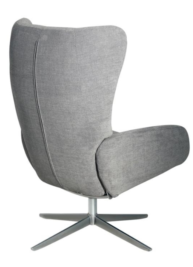 Fauteuil inclinable en tissu gris design + repose pieds - Cherif