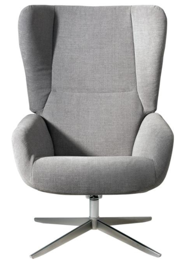 Fauteuil inclinable en tissu gris design + repose pieds - Cherif