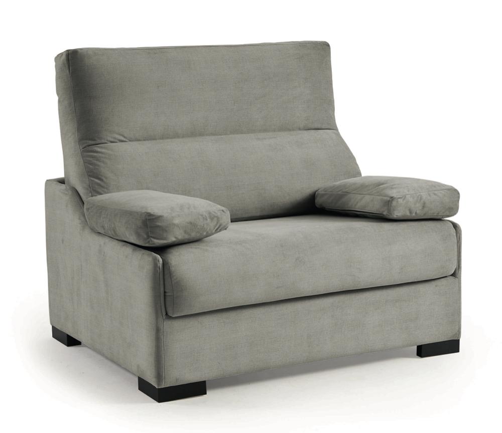 Fauteuil lit 1 place convertible rapido confortable tissu gris  - Gina