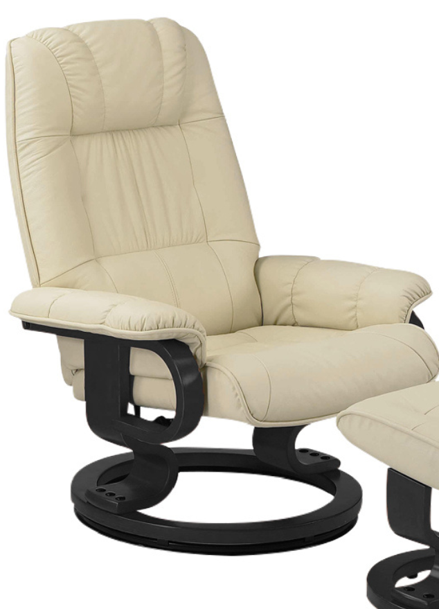 Fauteuil de relaxation inclinable cuir et pvc beige L 76cm - Excellina