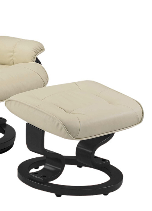 Fauteuil de relaxation inclinable cuir et pvc beige L 76cm - Excellina