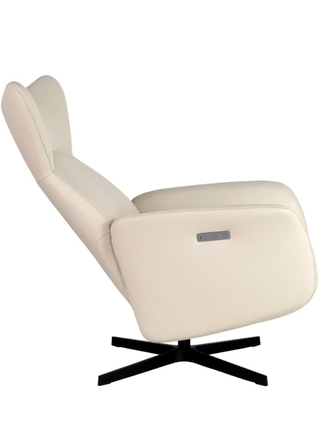 Fauteuil relax électrique en cuir beige design pivotant - Esodor