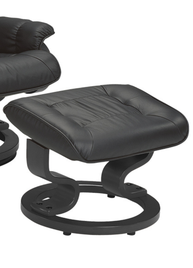 Fauteuil relax design inclinable en cuir noir L 76cm - Excellina
