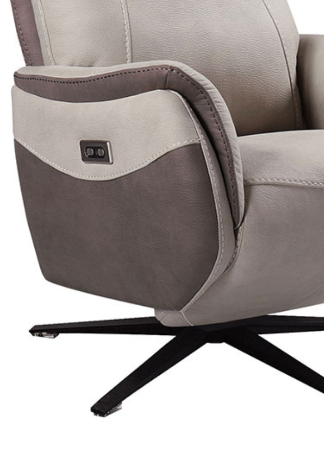 Fauteuil de relaxation électrique tissu taupe design - Creed