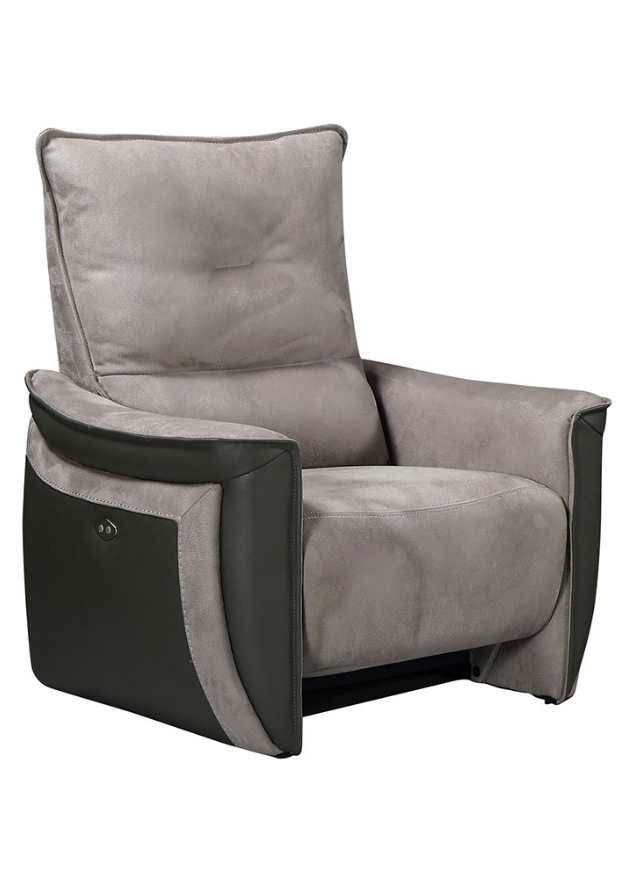 Fauteuil relaxation électrique design tissu gris - SOUFFLE D'intérieur