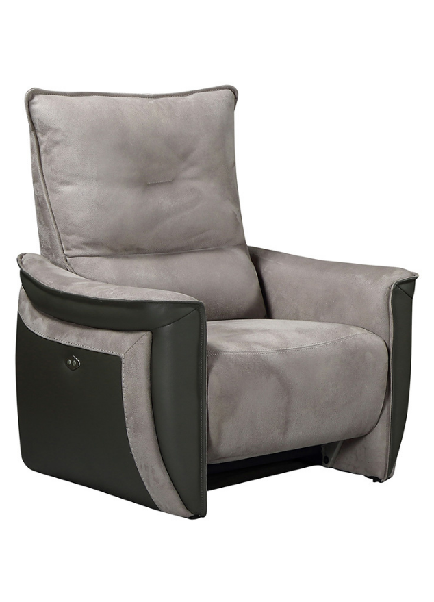 Fauteuil relaxation électrique tissu gris et taupe - Appoline