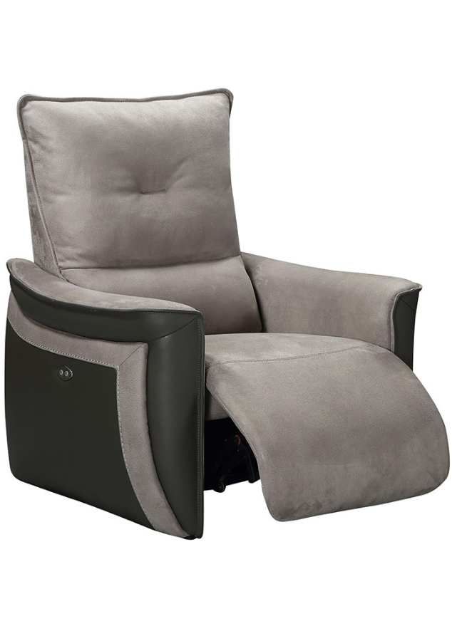 Fauteuil relaxation électrique design tissu gris - SOUFFLE D'intérieur