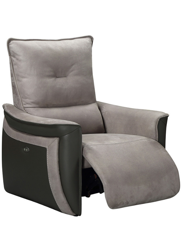 Fauteuil relaxation électrique tissu gris et taupe - Appoline