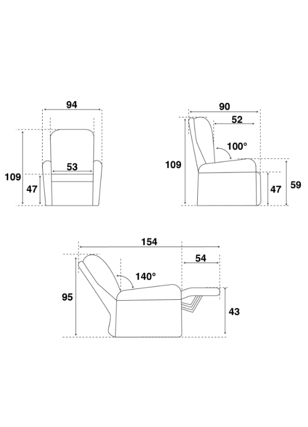 Fauteuil relaxation électrique design tissu gris - SOUFFLE D'intérieur