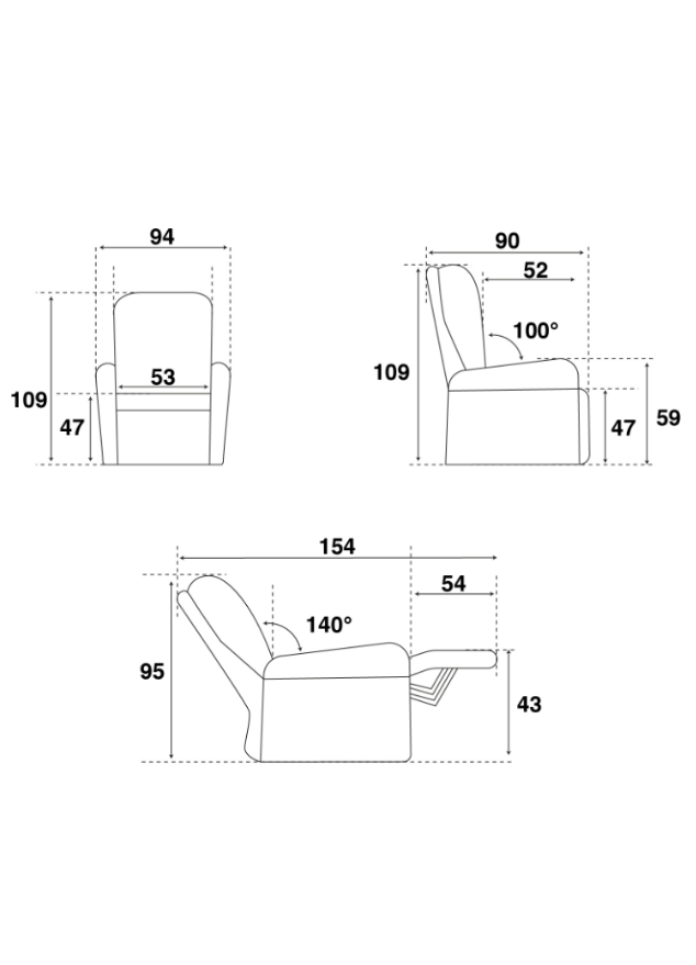 Fauteuil relaxation électrique tissu gris et taupe - Appoline