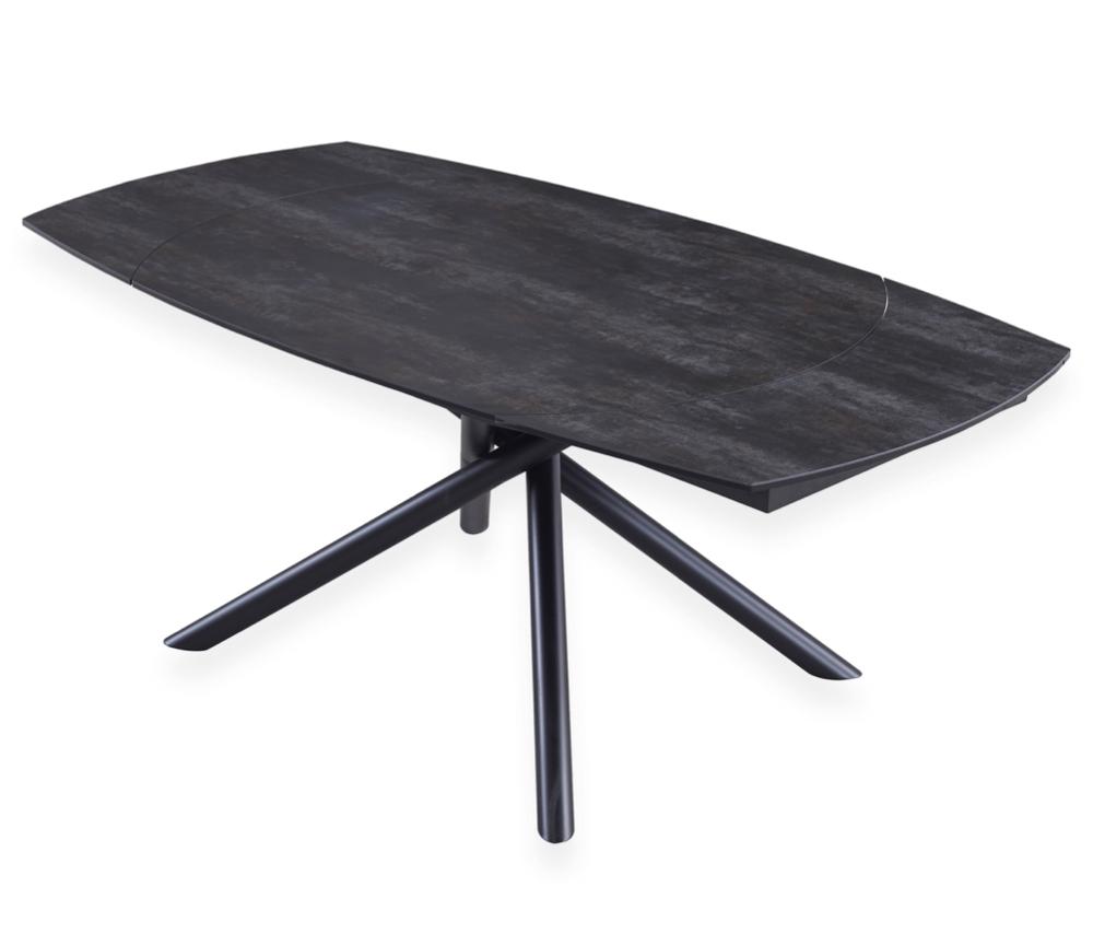Table céramique extensible anthracite pieds métal - Souffle d'intérieur