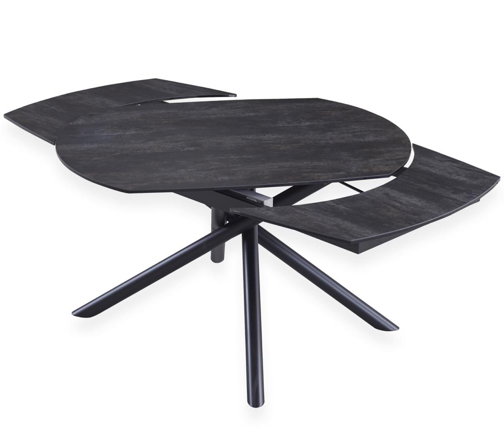 Table céramique extensible anthracite pieds métal - Souffle d'intérieur
