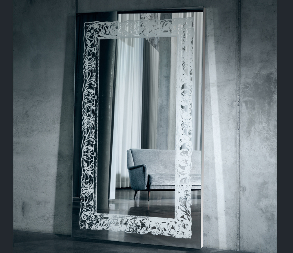 Grand miroir design lumineux leds contemporain - Scaly