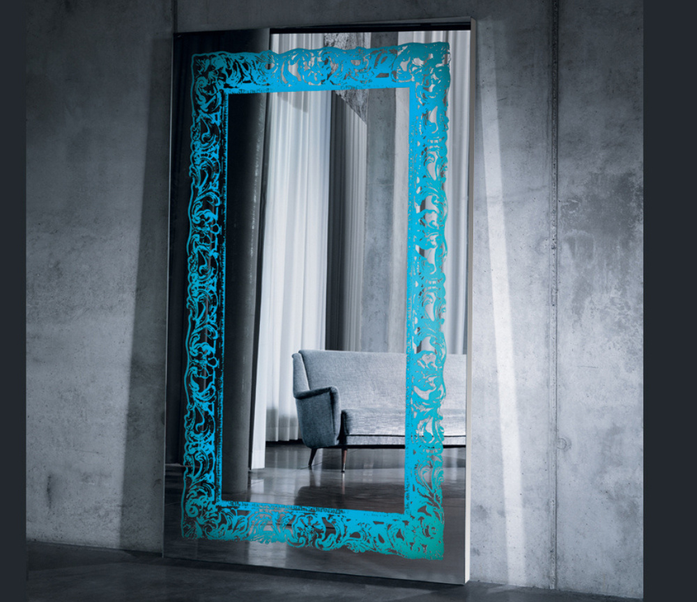 Grand miroir design lumineux leds contemporain - Scaly