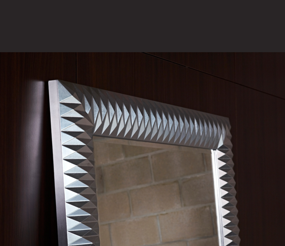 Grand miroir design mural contemporain silver - Nickyta