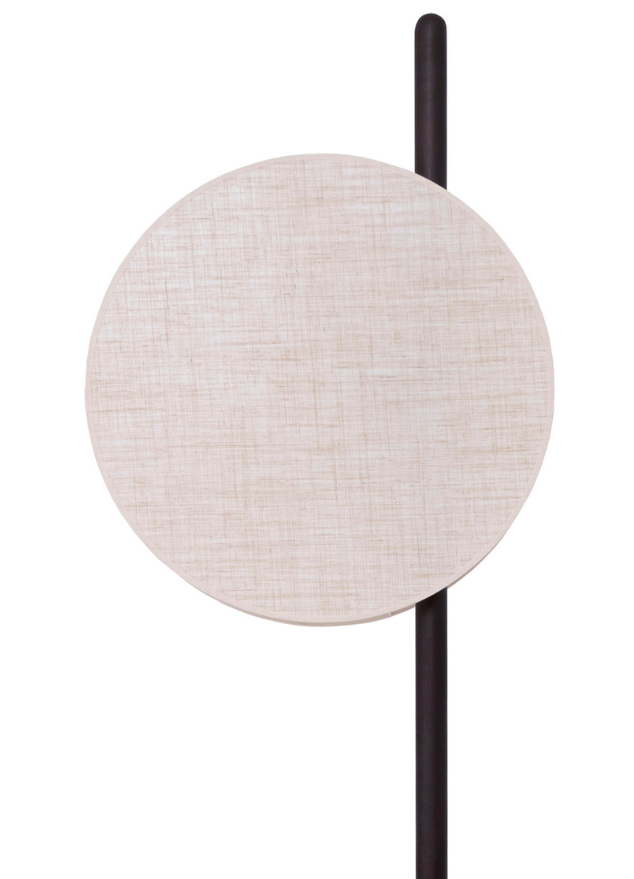 Lampadaire design bois noir et abat jour beige - Milanor