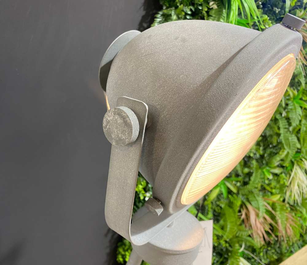 Lampadaire projecteur gris industriel EXPOSITION - Rafa