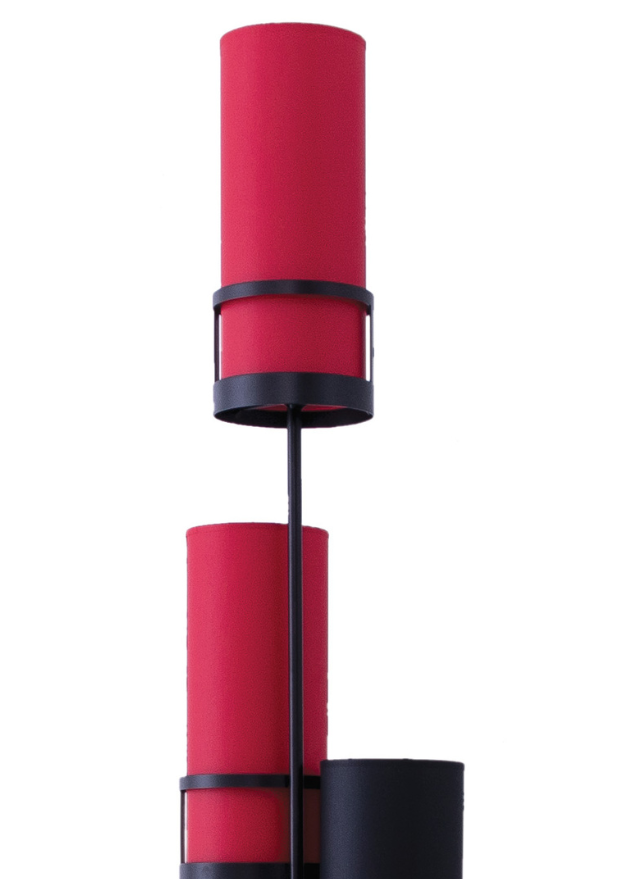 Lampadaire salon design luxe italien jaune noir rouge - Sixteen