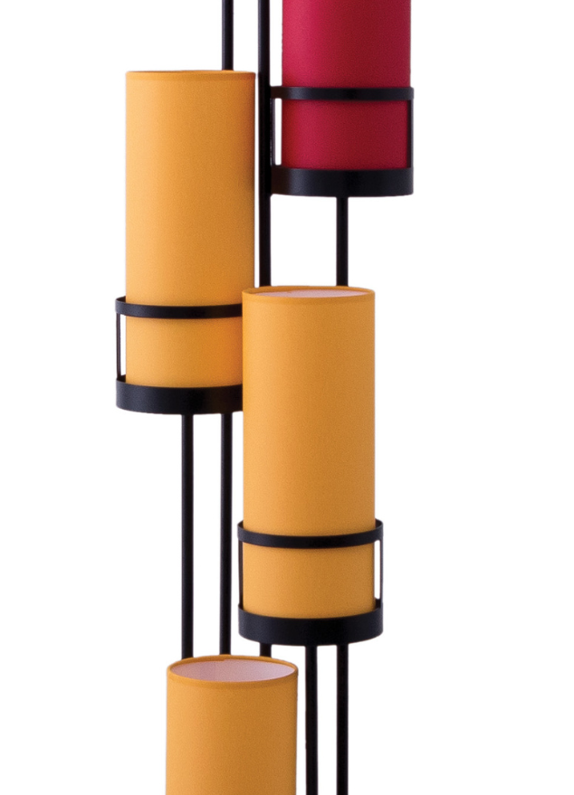 Lampadaire salon design luxe italien orange rouge - Sixteen