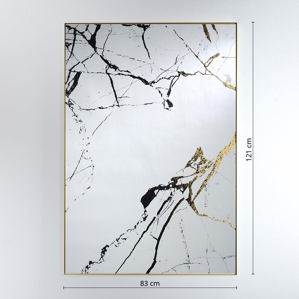 Miroir mural design moderne avec encadrement doré mat