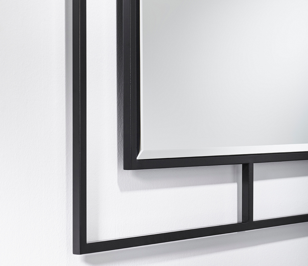 Miroir mural design moderne carré noir - Brayan