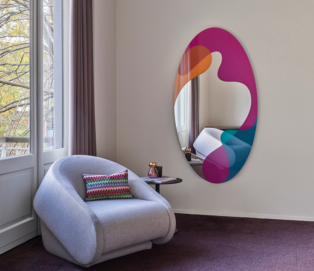 Miroir mural design moderne ovale multicolre - Spektruman