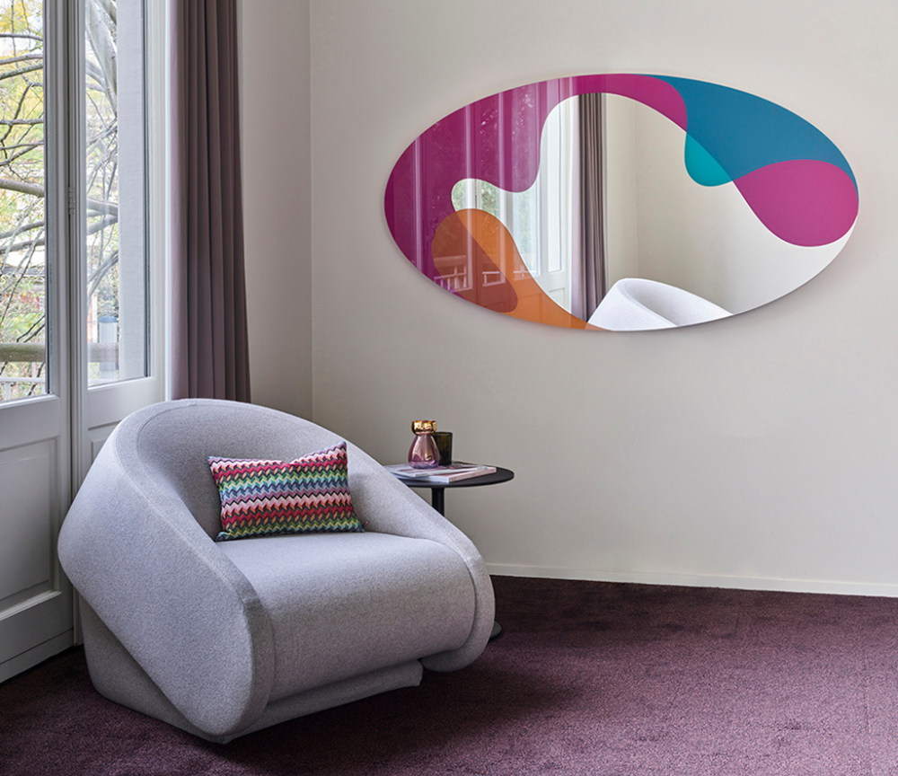 Miroir mural design moderne ovale multicolre - Spektruman